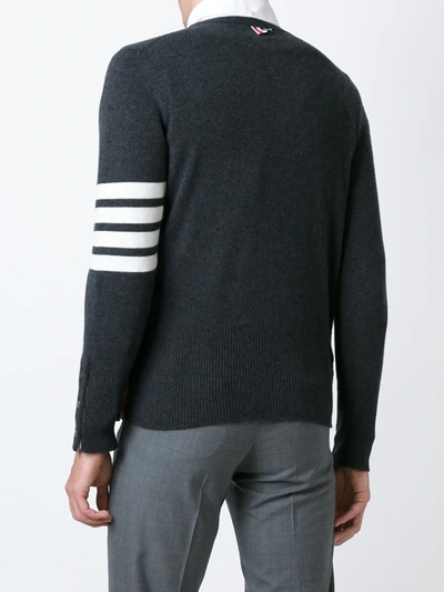 Shop Thom Browne 4-bar Cashmere Pullover In Grey