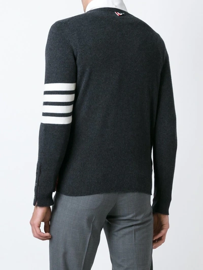 Thom Browne Classic Cashmere Crewneck Sweater In Grey