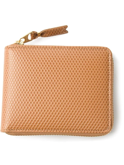 Shop Comme Des Garçons Textured Zip-around Wallet In Neutrals