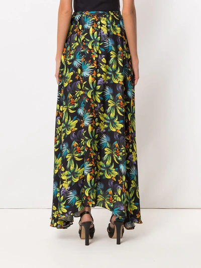 Shop Amir Slama Printed Long Skirt In Green