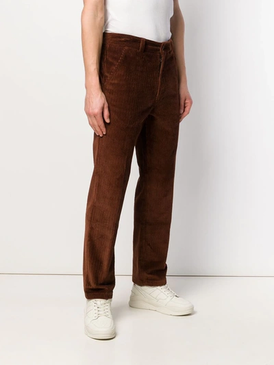 Shop Ami Alexandre Mattiussi Straight Fit Trousers In Brown