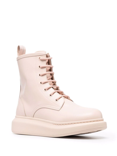 Alexander Mcqueen Oversized Sole Boots In Rosa