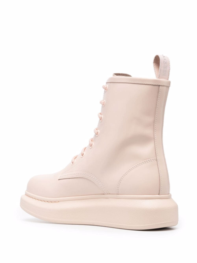 Alexander Mcqueen Oversized Sole Boots In Rosa