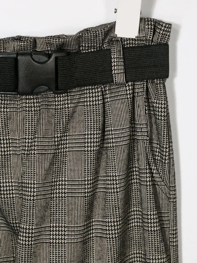 Shop Andorine Belted Check Trousers In Black