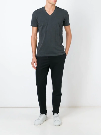 Shop James Perse V-neck T-shirt In Grey