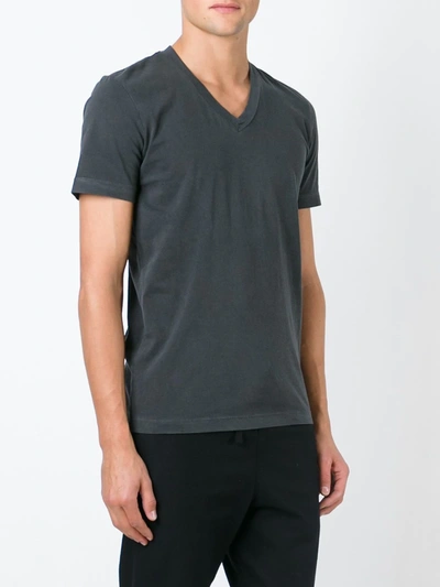 Shop James Perse V-neck T-shirt In Grey