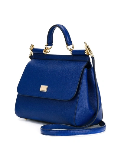 Shop Dolce & Gabbana Medium Sicily Shoulder Bag In Blue