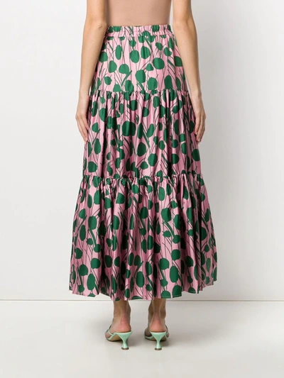 Shop La Doublej X Mantero Moses Rosa Print Flared Skirt In Pink