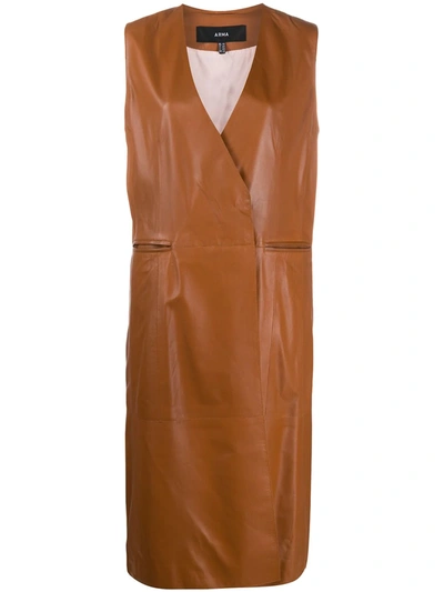 Shop Arma Double Breasted Tailored Waistcoat In Brown