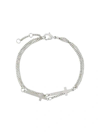 Shop Dsquared2 Cross Bracelet In Metallic