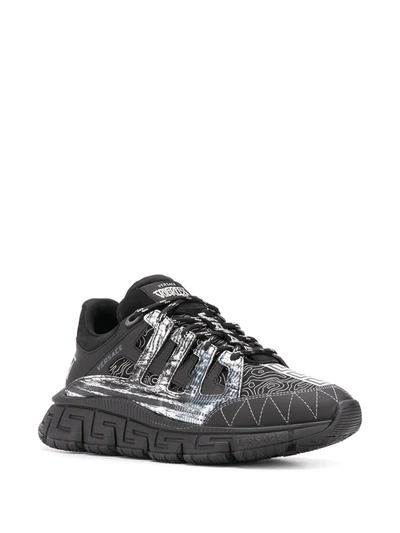 Versace Trigreca Low-top Sneakers In Black