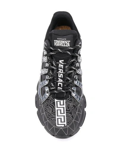 Versace Trigreca Low-top Sneakers In Black