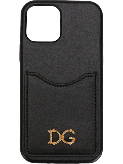 Shop Dolce & Gabbana Logo-plaque Iphone 12/12 Pro Case In Black