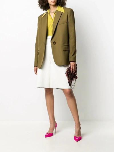 Attico Single-breasted Oversized Blazer In Green