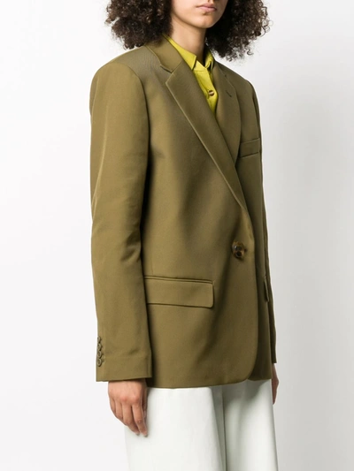 Shop Attico Plain Single Breasted Blazer In Green