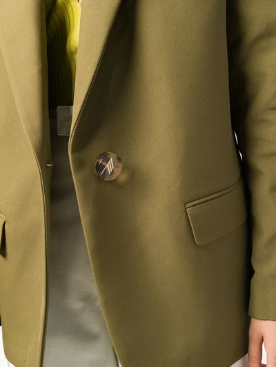 Attico Single-breasted Oversized Blazer In Green