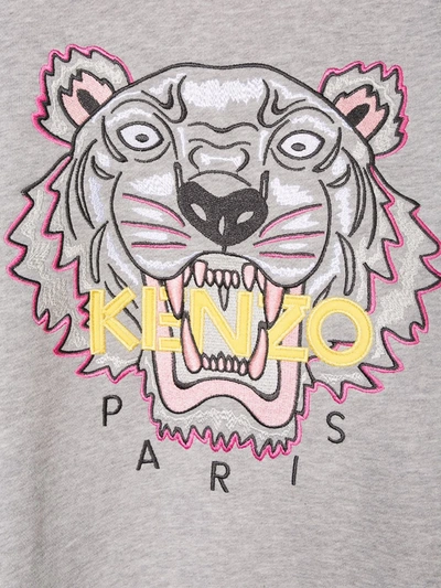 Shop Kenzo Teen Tiger Sweatshirt In Grey