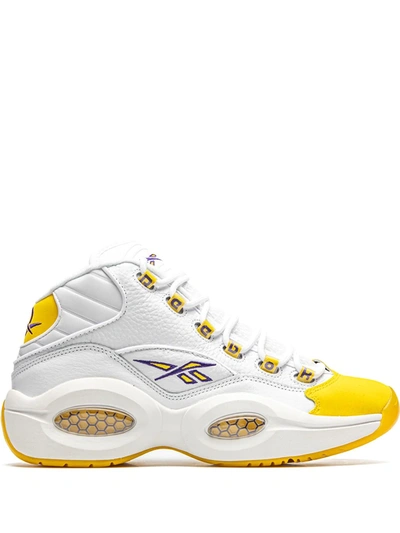 Shop Reebok Question Mid "yellow Toe In White