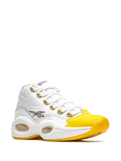 Shop Reebok Question Mid "yellow Toe In White