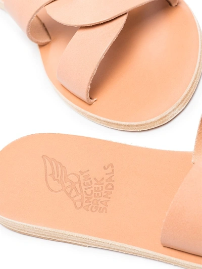 ANCIENT GREEK SANDALS AGS DESMOS FLT LTHR XOVER SLIDE - 中性色