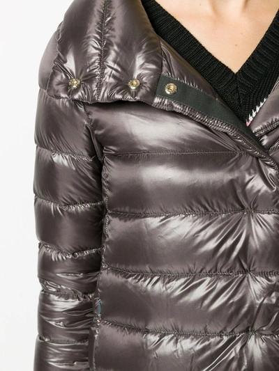 Shop Herno Funnel-neck Padded Coat In Grey