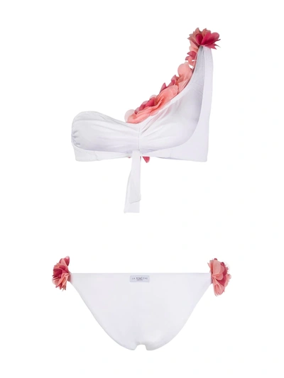 Shop La Reveche Adele One-shoulder Bikini Set In White