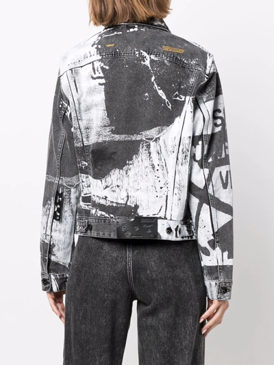 Shop Off-white X Pablo Tomek Printed Denim Jacket In Black