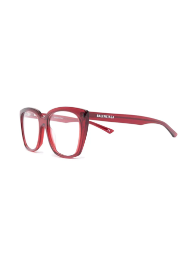 Shop Balenciaga Transparent Cat-eye Eyeglasses In Rot