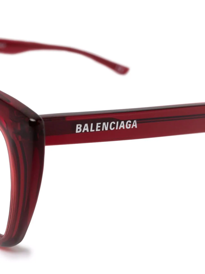 Shop Balenciaga Transparent Cat-eye Eyeglasses In Rot