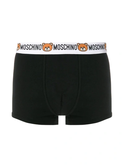 Shop Moschino Pack Of 2 Teddy Logo Boxers In Black