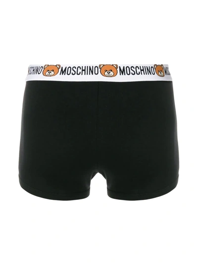 Shop Moschino Pack Of 2 Teddy Logo Boxers In Black