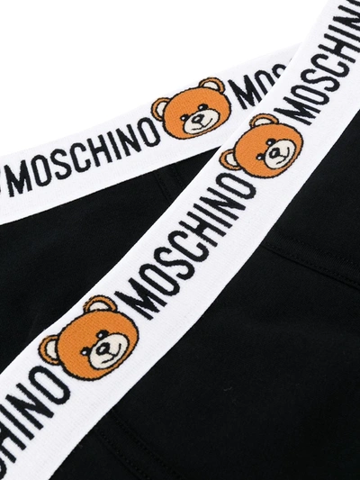 Shop Moschino Pack Of 2 Teddy Logo Boxers In Black
