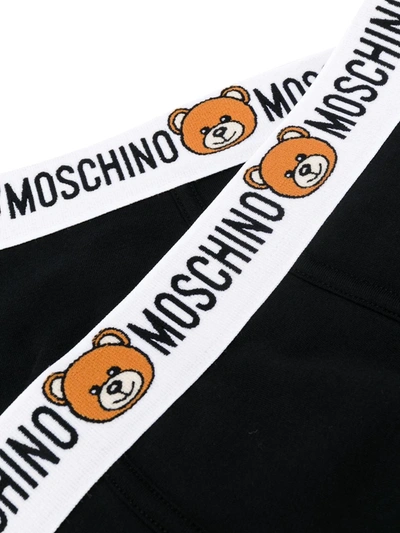 Moschino Pack Of 2 Teddy Logo Boxers In Black
