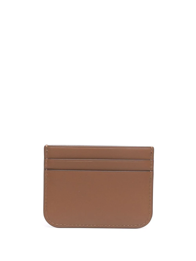 Tory Burch Logo-motif Leather Cardholder In Brown