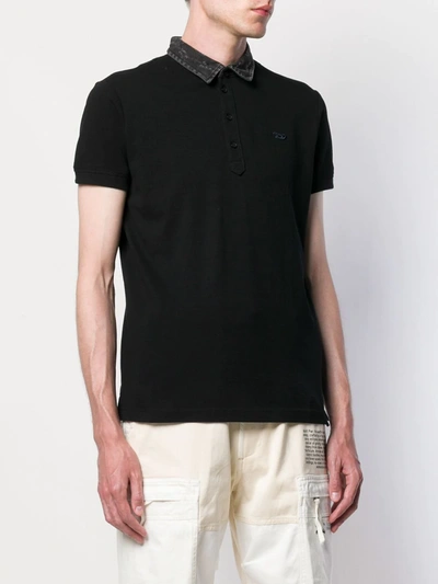 Shop Diesel T-miles-new Polo Shirt In Black