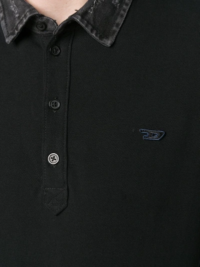 Shop Diesel T-miles-new Polo Shirt In Black