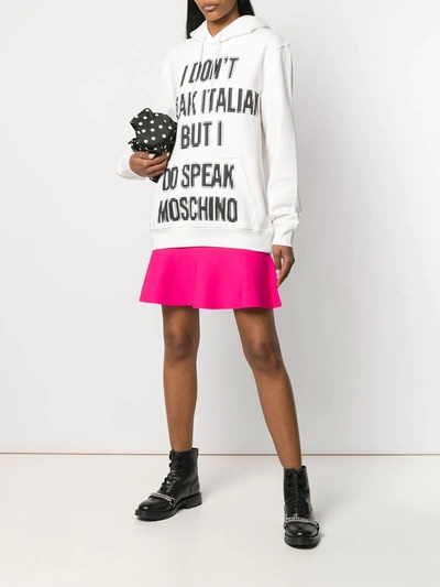 Shop Moschino Pixel Capsule Hoodie In White