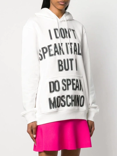 Shop Moschino Pixel Capsule Hoodie In White