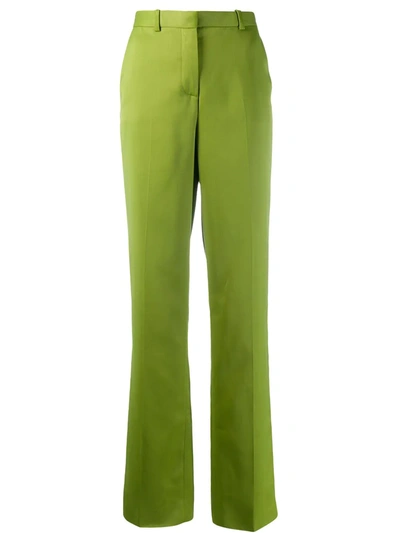 Shop Versace Straight-leg Tailored Trousers In Green