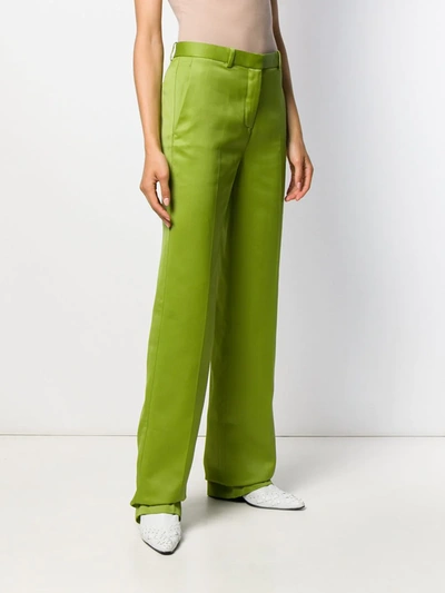 Shop Versace Straight-leg Tailored Trousers In Green