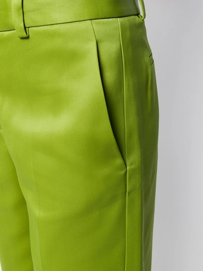Shop Versace Straight-leg Tailored Trousers In Green