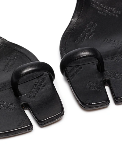 BLACK TABI MULTI-STRAP LEATHER SANDALS