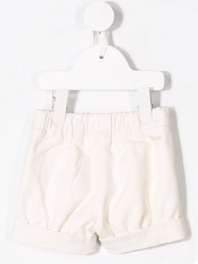 Shop Chloé Textured Shorts In White