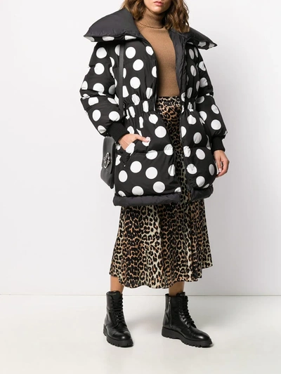 Shop Dolce & Gabbana Oversized Polka Dot Print Coat In Black