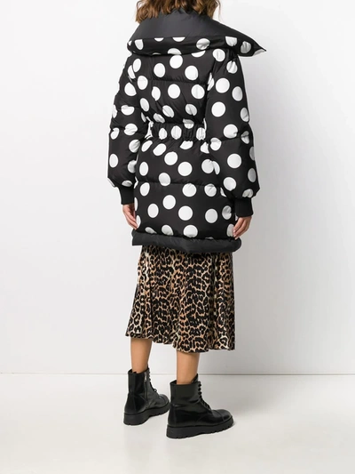 Shop Dolce & Gabbana Oversized Polka Dot Print Coat In Black