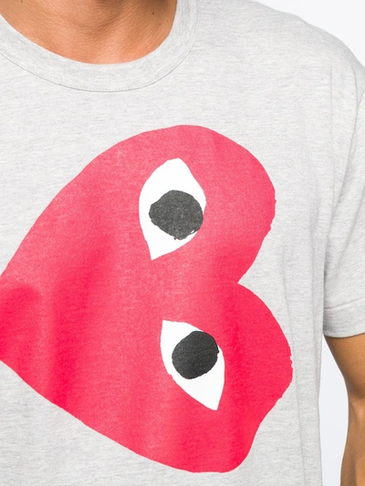 Comme Des Garçons Play Comme Des Garcons Play Grey Horizontal Heart T-shirt In Grey