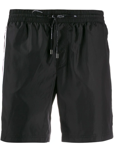 Shop Dolce & Gabbana Side Stripe Swim Shorts In Black