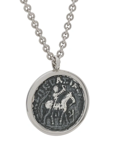 Shop Tom Wood Coin Pendant Necklace In Silver