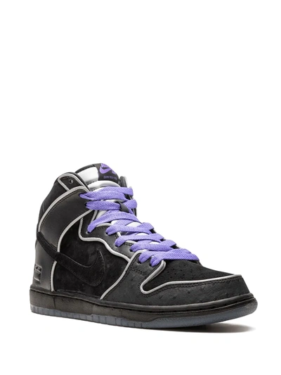 Shop Nike Dunk High Elite Sb "purple Box" Sneakers In Black