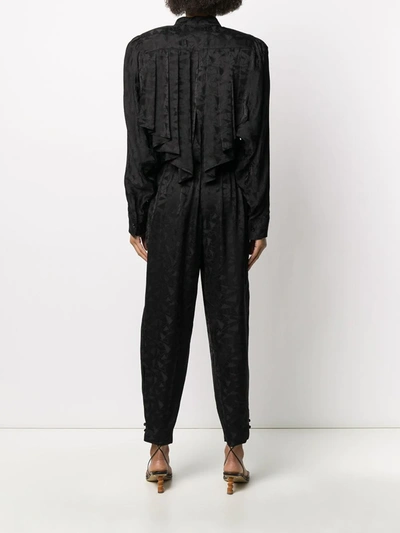 VARZEA RUFFLE-TRIMMED SATIN JUMPSUIT